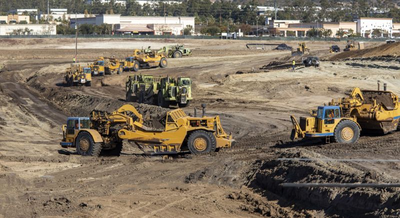 Yard Grading Equipment in Action